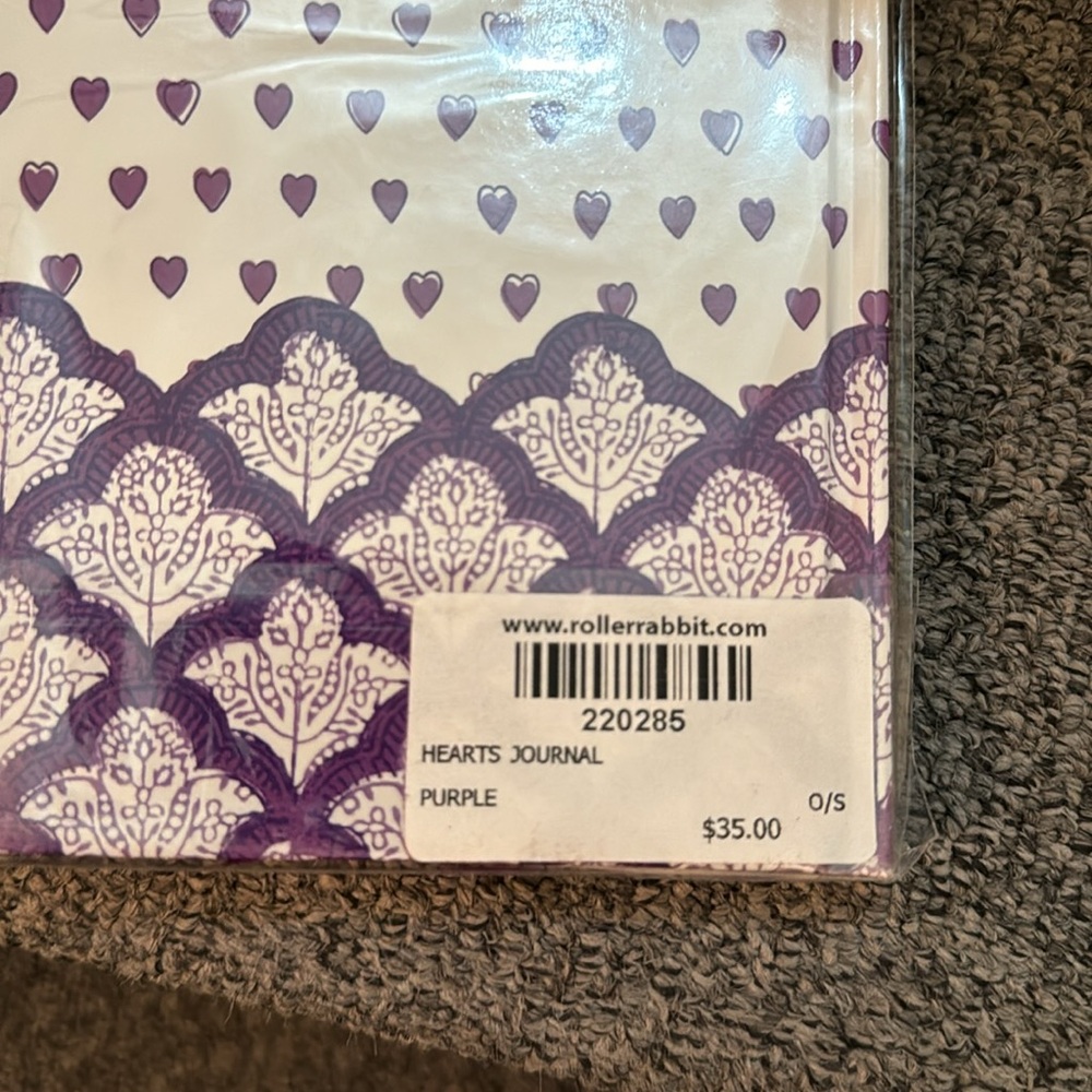 Roller rabbit, heart journal, purple unopened in wrapper - Picture 3 of 5